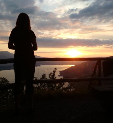 Silouette beim Sonnenuntergang